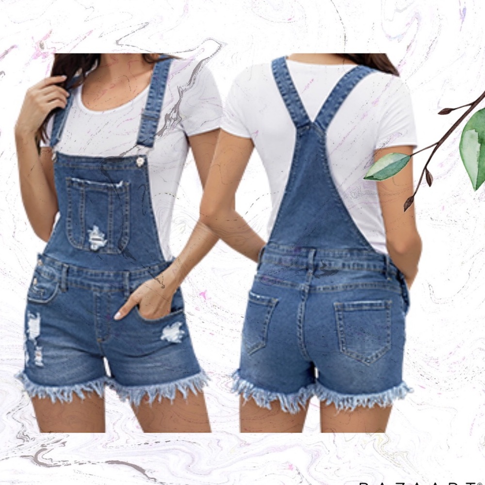 Medium BNWT 8-10 (9-11 juniors) blue overalls.